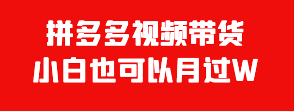 快速盈利項(xiàng)目，拼多多或者視頻號(hào)搬運(yùn)掛車(chē)帶貨月入過(guò)萬(wàn)！